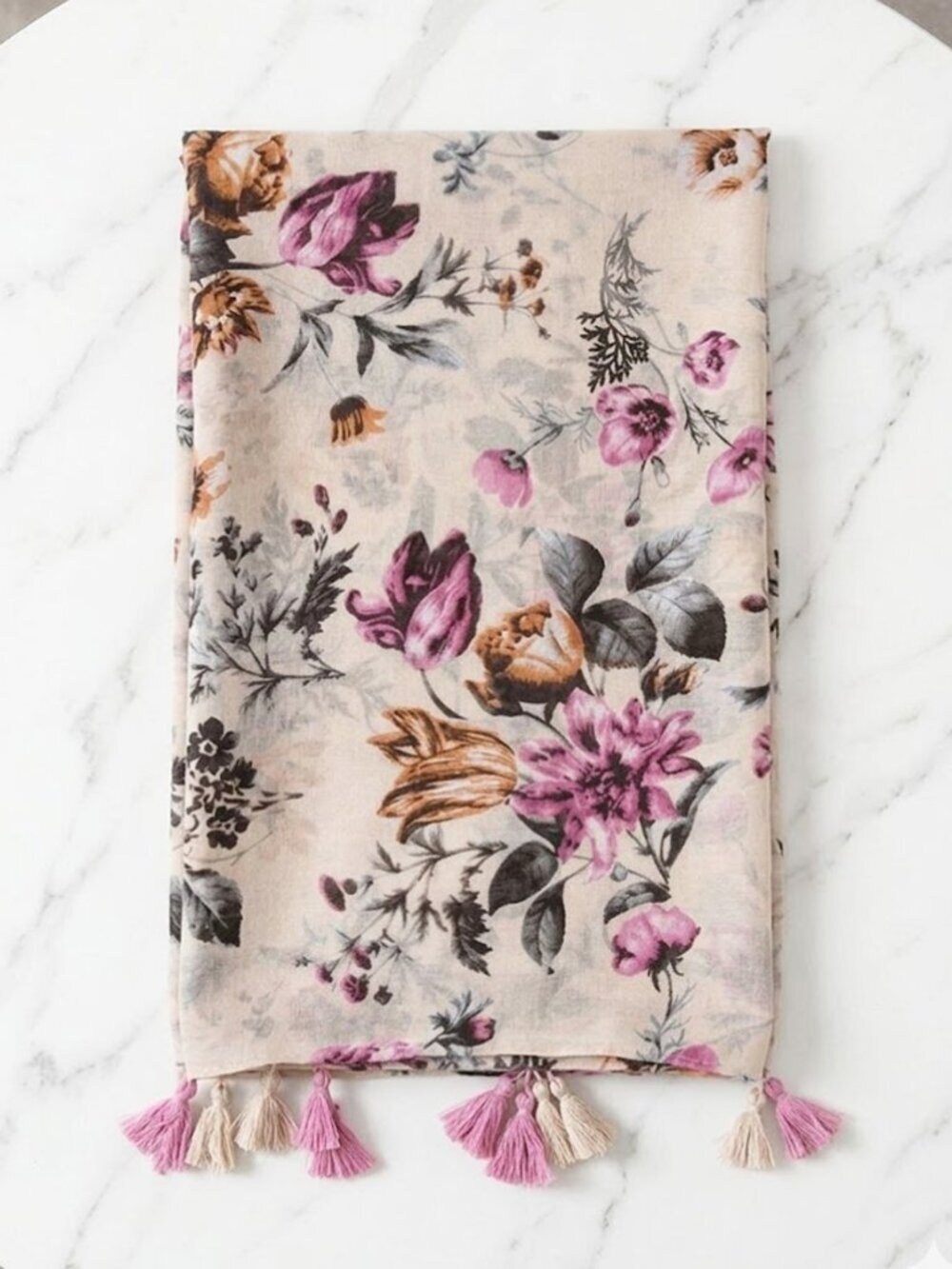 Female Elegant Floral Print Scarf